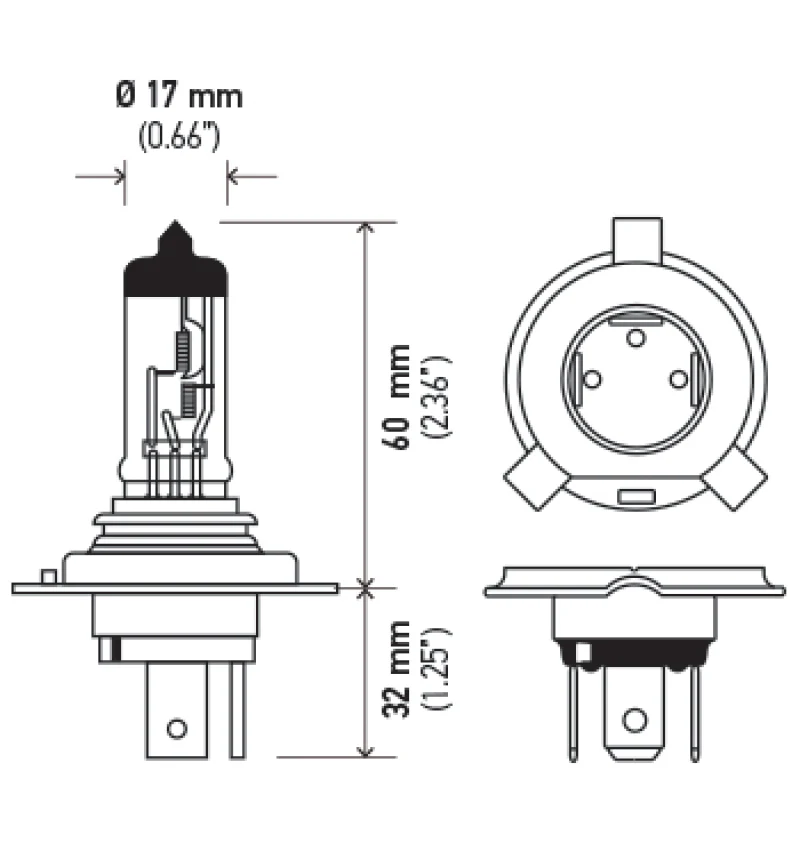 Hella Halogen H4 12V 60/55W Bulb - Image 4