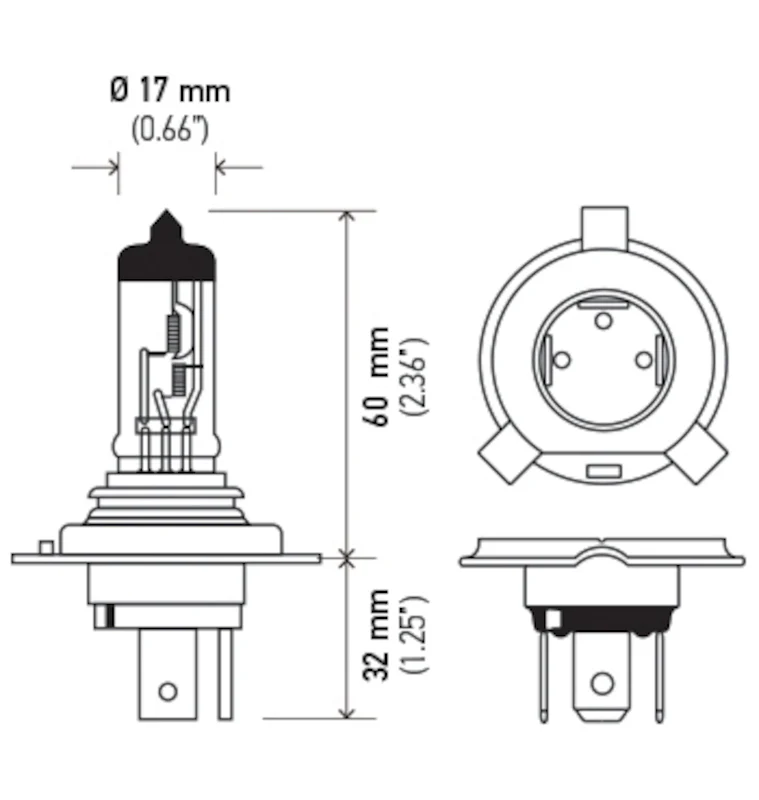 Hella Halogen H4 12V 60/55W Bulb - Image 9