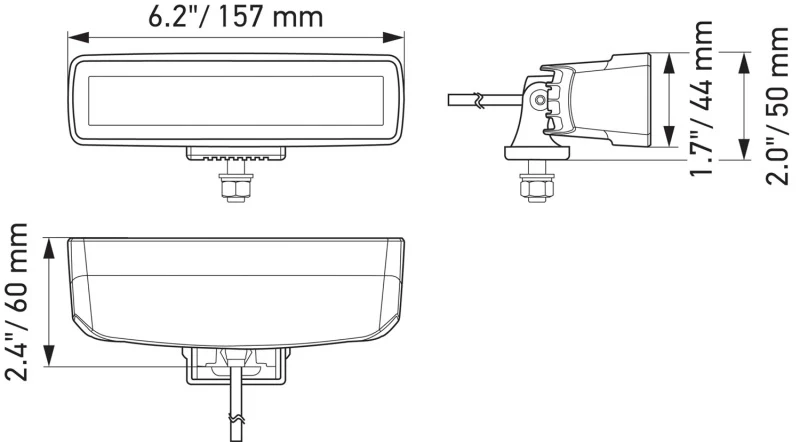 Hella Universal Black Magic 6 L.E.D. Mini Light Bar - Spot Beam - Image 15