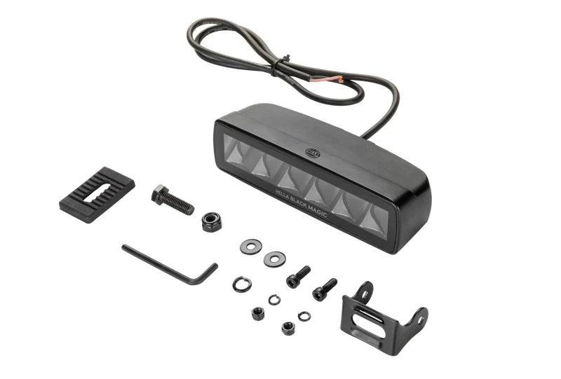 Hella Universal Black Magic 6 L.E.D. Mini Light Bar - Spot Beam - Image 2