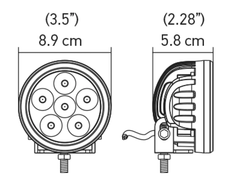 Hella Value Fit 90mm 6 LED Light - PED Off Road Spot Light - Image 5