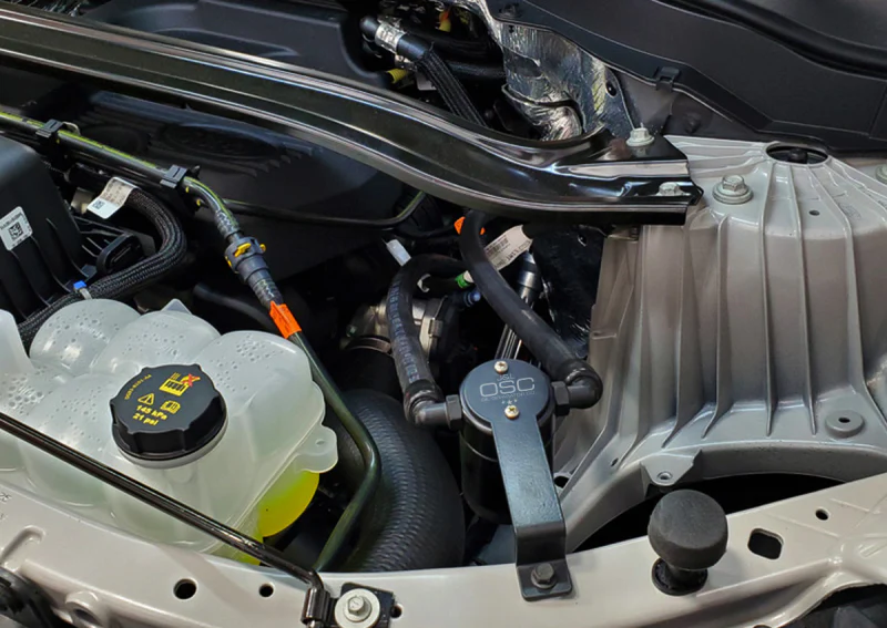 J&L 2020-2024 Ford Explorer 2.3L EcoBoost Driver Side Oil Separator 3.0 - Black Anodized - Image 2
