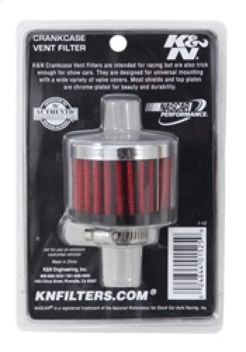 K&N 0.625 inch ID 2 inch OD 1.5 inch H Clamp On Crankcase Vent Filter - Image 13