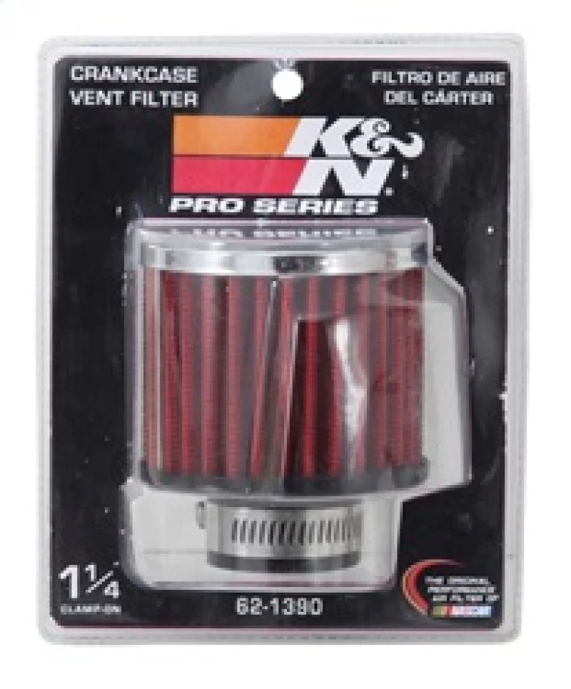 K&N 1.25in Flange ID x 3in OD x 2.5in H Rubber Base Crankcase Vent Filter - Image 10