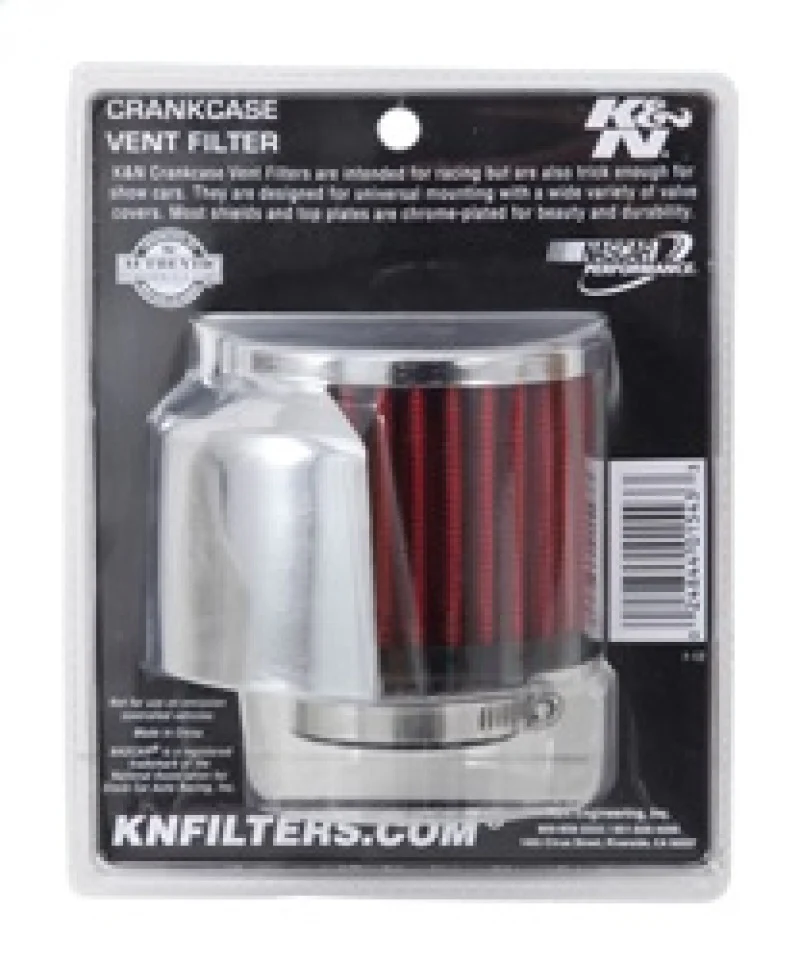 K&N 1.375in Flange ID x 3in OD x 2.5in Height Clamp On Crankcase Vent Filter - Image 2