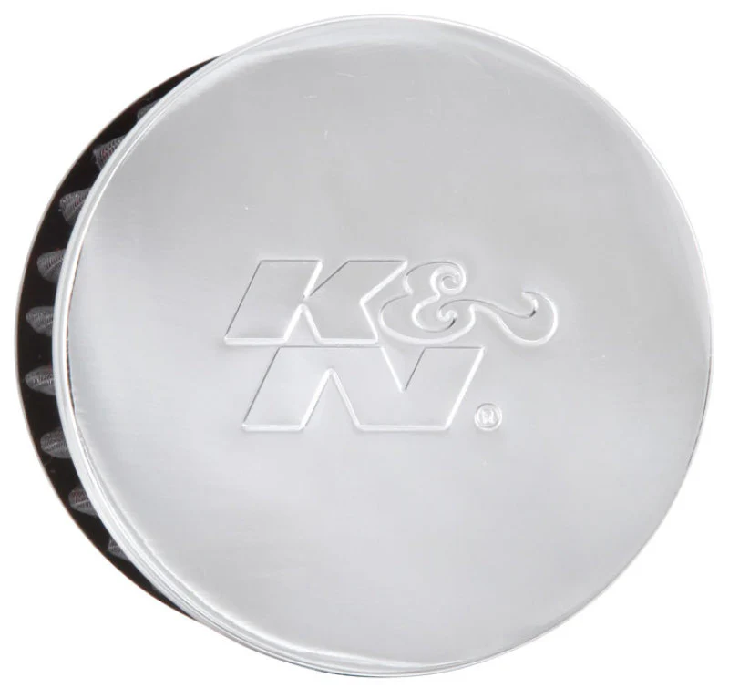 K&N 1.5in Flange ID x 3in OD x 2.5in H Chrome Finish Rubber Base Crankcase Vent Filter - Image 5
