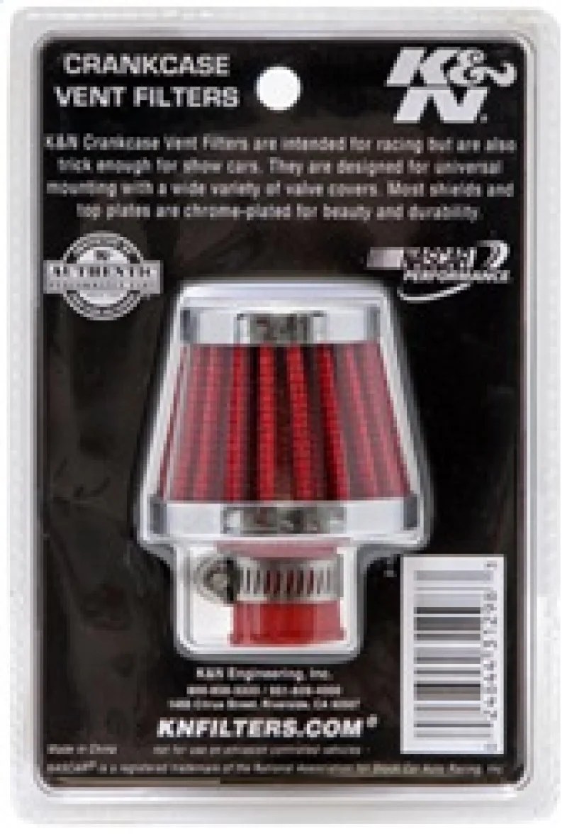 K&N 2in Base OD x .375in Flange ID x 1.75in H Rubber Base Crankcase Vent Filter - Image 14