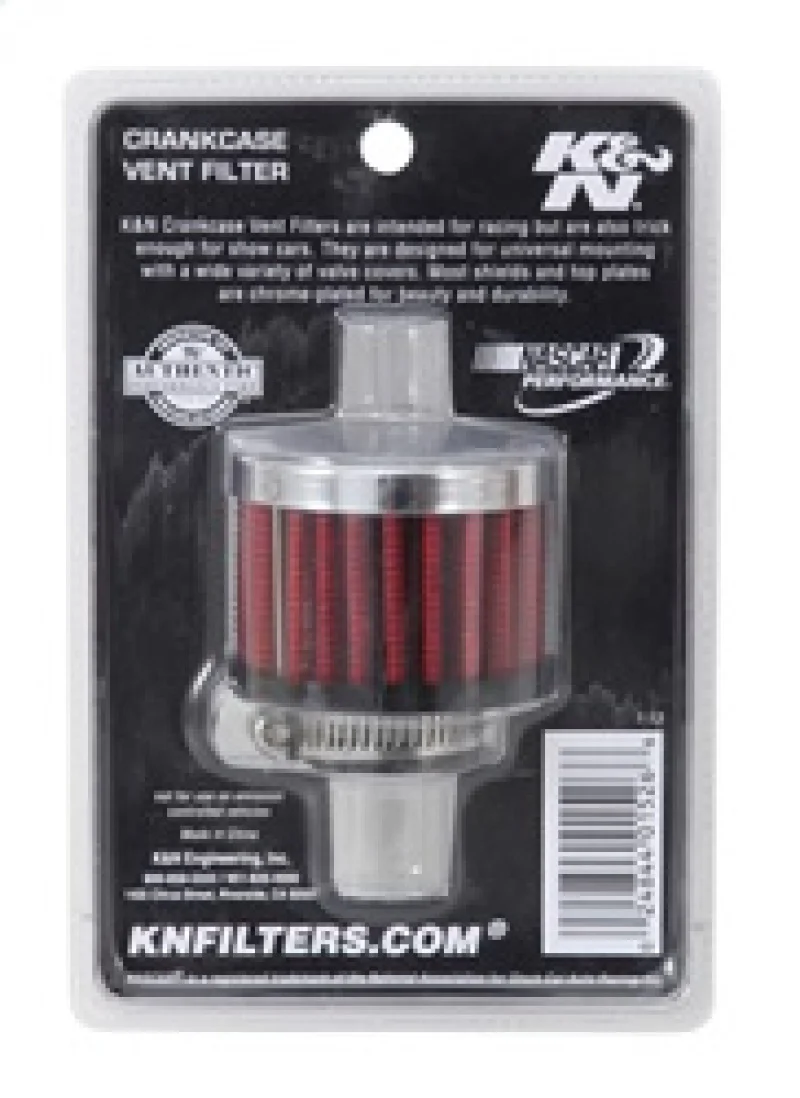 K&N 3/4 inch ID 2 inch OD 1.5 inch H Clamp On Crankcase Vent Filter - Image 14