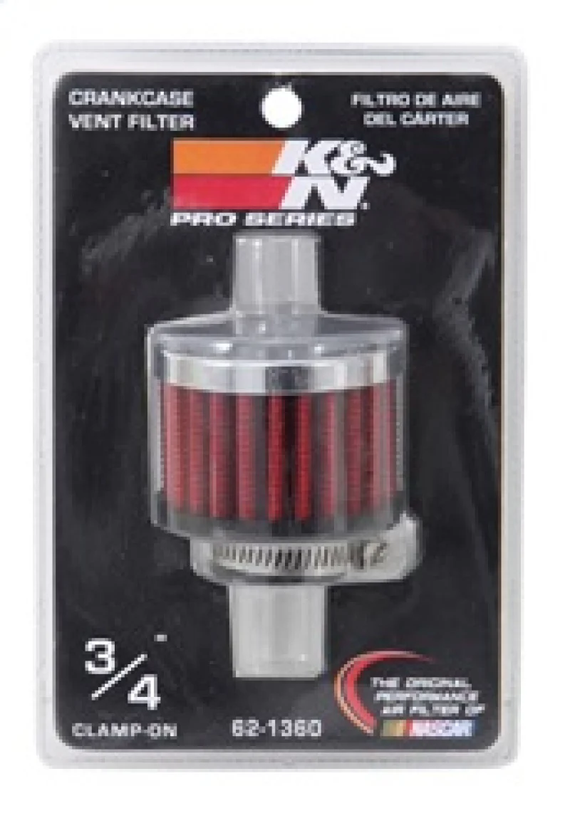 K&N 3/4 inch ID 2 inch OD 1.5 inch H Clamp On Crankcase Vent Filter - Image 6