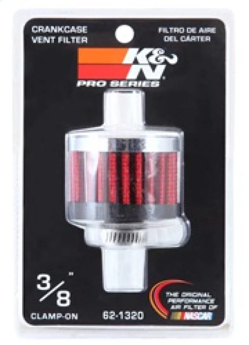 K&N Clamp On Rubber Base Crankcase Vent Filter 0.375in Flange ID x 2in OD x 1.5in Height - Image 12