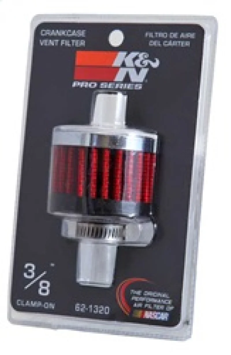 K&N Clamp On Rubber Base Crankcase Vent Filter 0.375in Flange ID x 2in OD x 1.5in Height - Image 16