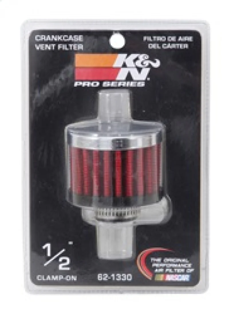 K&N Clamp On Rubber Base Crankcase Vent Filter 0.5in Flange ID 2in OD 1.5in Height - Image 6