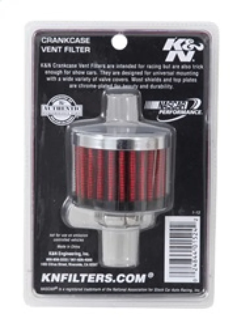 K&N Clamp On Rubber Base Crankcase Vent Filter 0.5in Flange ID 2in OD 1.5in Height - Image 9