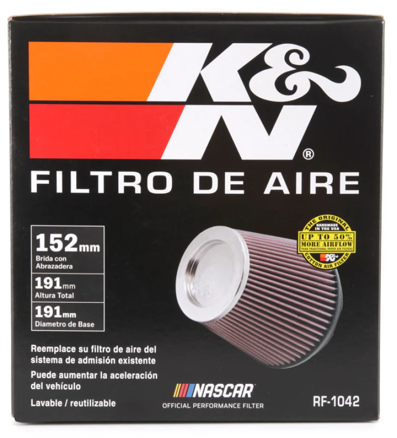 K&N Round Tapered Universal Air Filter 6in Flange ID x 7.5in Base OD x 5in Top OD x 6.5in Height - Image 12