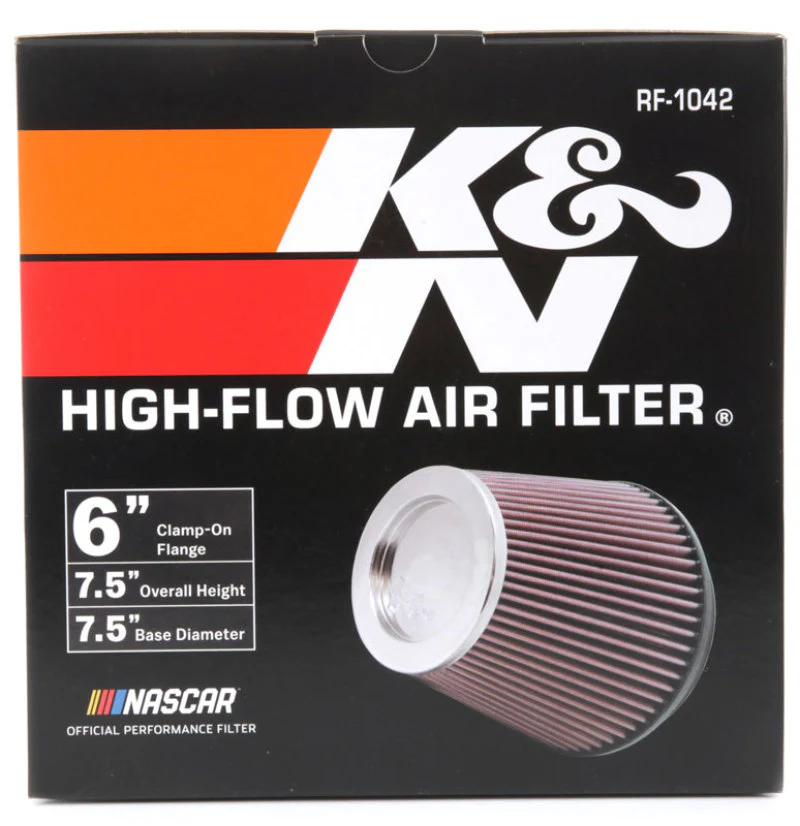 K&N Round Tapered Universal Air Filter 6in Flange ID x 7.5in Base OD x 5in Top OD x 6.5in Height - Image 17