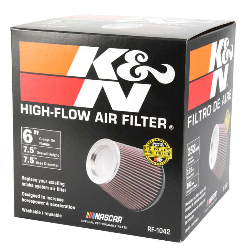 K&N Round Tapered Universal Air Filter 6in Flange ID x 7.5in Base OD x 5in Top OD x 6.5in Height - Image 9