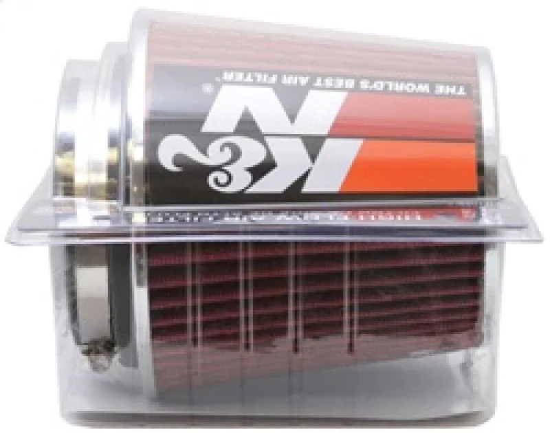 K&N Universal Air Filter Chrome Round Tapered Red - 4in Flange ID x 1.125in Flange Length x 5.5in H - Image 14