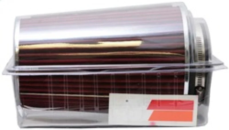 K&N Universal Air Filter Chrome Round Tapered Red - 4in Flange ID x 1.125in Flange Length x 9.5in H - Image 13