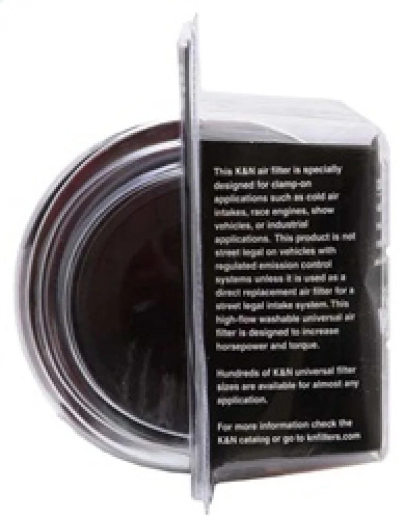 K&N Universal Air Filter Chrome Round Tapered Red - 4in Flange ID x 1.125in Flange Length x 9.5in H - Image 16