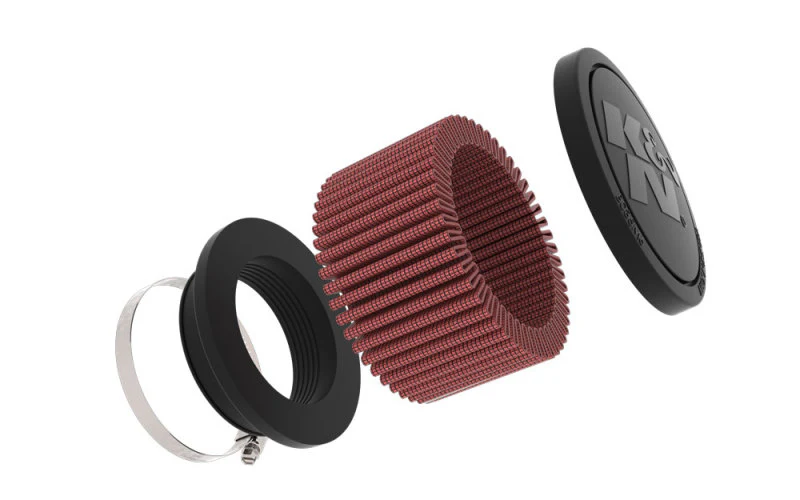 K&N Universal Clamp-On Air Filter 2.25in Flange ID 3.5in OD 2in Height - Image 4