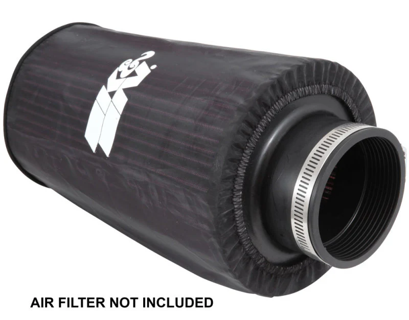 K&N Universal Round Tapered Filter Wrap - Black - 6in Base ID x 4.625in Top ID x 9in Height - Image 2