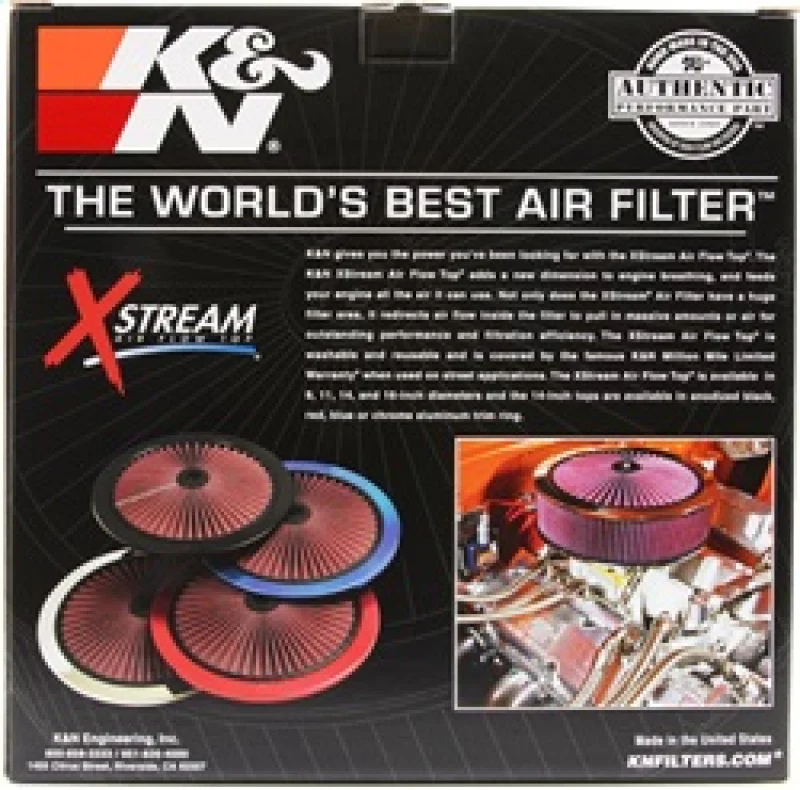 K&N X-Stream Top Filter X-Stream 14 inch OD Chrome - Image 5