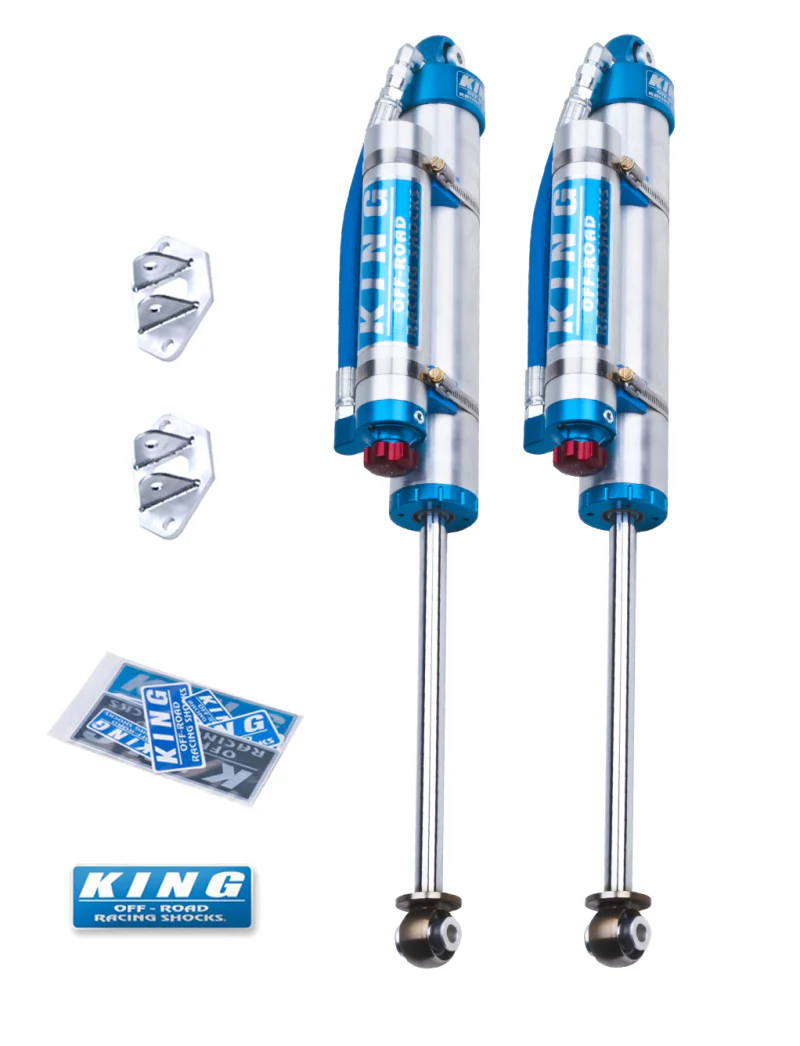 King Shocks 07-18 Jeep Wrangler JK Rear 2.5 Dia Piggy Hose Res Shocks 3-5in Lift w/Adjuster (Pair) - Image 2