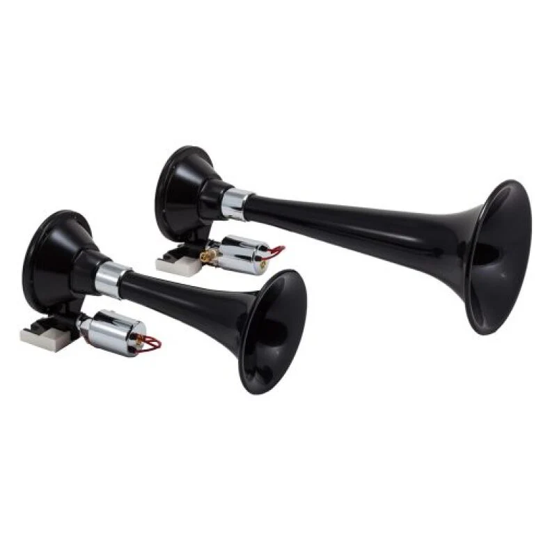 Kleinn Black Dual Horn/ 13In/8In - High Impact ABS Trumpet/ Zinc Alloy Base - Image 2