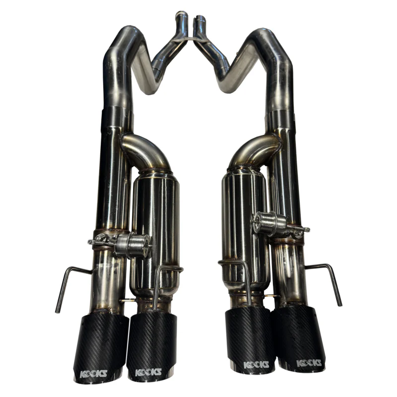 Kooks 09-13 Chevrolet Corvette Z06/ZR1 3in. Valved Axle-Back Exhaust w/ CF Tips - Image 4