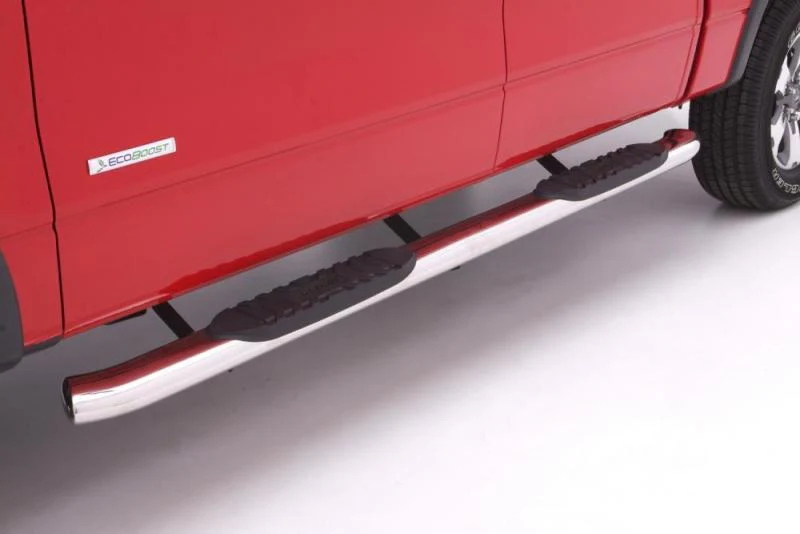 Lund 07-17 Chevy Silverado 1500 Crew Cab 5in. Curved Oval SS Nerf Bars - Polished - Image 3