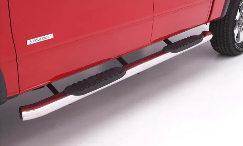 Lund 2019 Chevrolet Silverado 1500 Crew Cab 5in Oval Curved SS Nerf Bars - Polished - Image 4