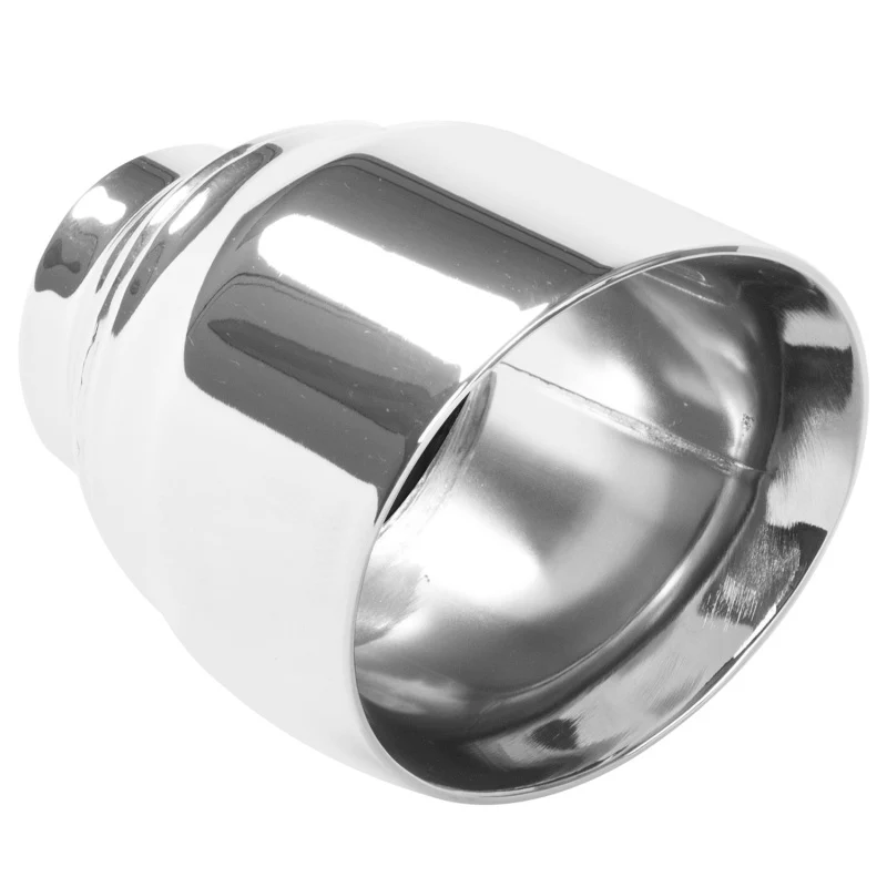 MagnaFlow Tip Stainless Double Wall Round Single Outlet Polished 4.5in DIA 2.5in Inlet 5.75in Length - Image 2