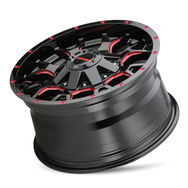 Mayhem 8015 Warrior 20x9 / 6x135 BP / 18mm Offset / 106mm Hub Black w/ Prism Red Wheel - Image 4