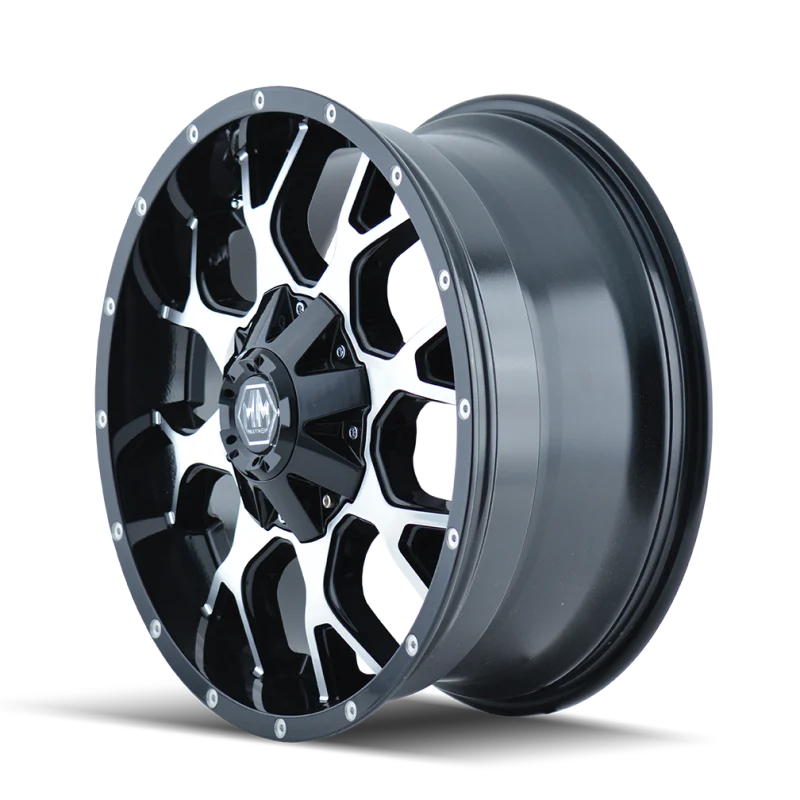 Mayhem 8015 Warrior 20x9 / 8x165.1 BP / 18mm Offset / 124.1mm Hub Gloss Black Milled Wheel - Image 2