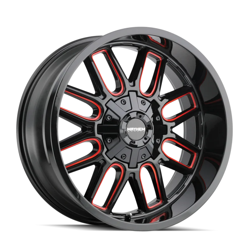 Mayhem 8107 Cogent 18x9 / 5x127 BP / 0mm Offset / 87.1mm Hub Black w/ Prism Red Wheel - Image 2
