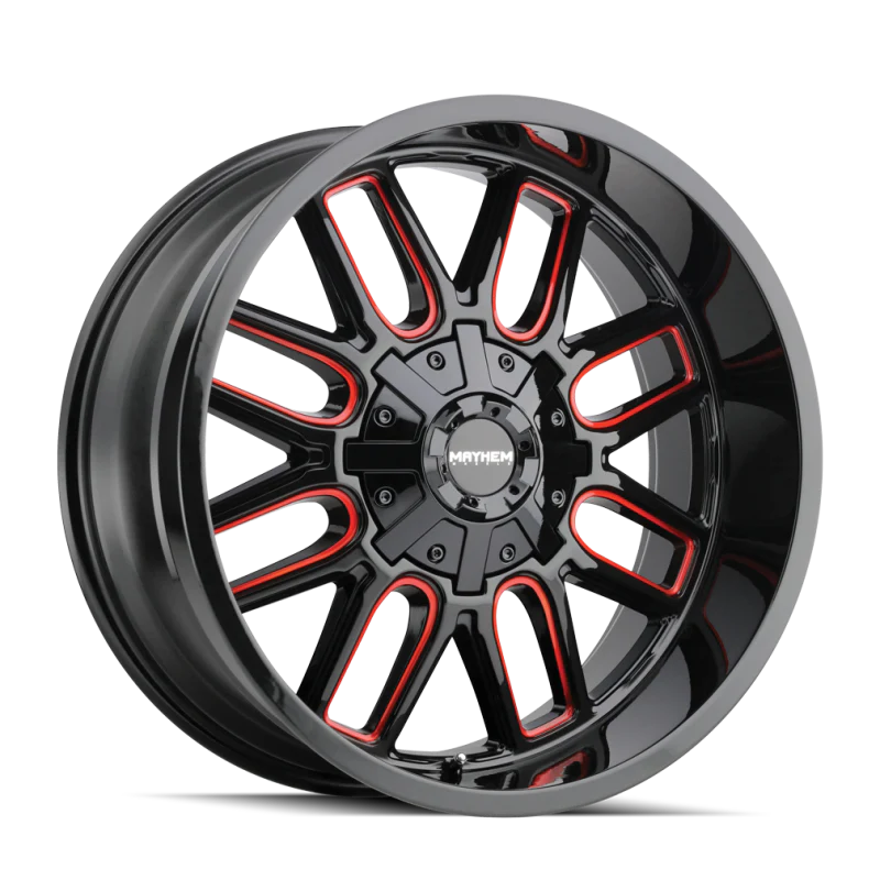 Mayhem 8107 Cogent 20x9 / 6x135 BP / 18mm Offset / 106mm Hub Black w/ Prism Red Wheel - Image 3