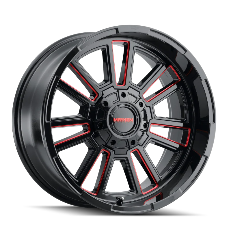 Mayhem 8115 Apollo 20x9 / 8x170 BP / 0mm Offset / 125.2mm Hub Black w/ Prism Red Wheel - Image 3