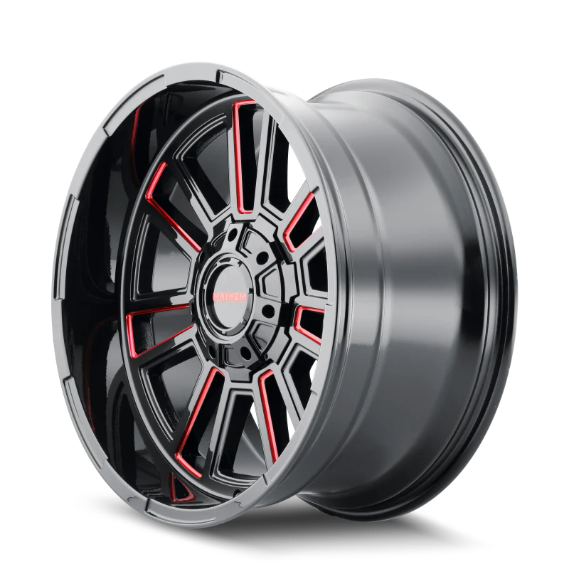 Mayhem 8115 Apollo 20x9 / 8x170 BP / 0mm Offset / 125.2mm Hub Black w/ Prism Red Wheel - Image 4