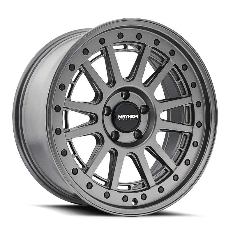 Mayhem 8305 Compass 17x9 / 5x127 BP/ -6mm Offset / 78.1mm Hub Matte Gunmetal w/Blk Bolt Wheel