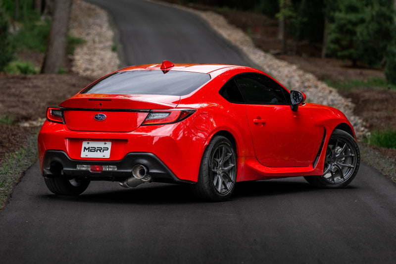 MBRP 12-22 Subaru BRZ 17-22 Toyota GR86 Stainless Steel 3in Cat-Back-Single Rear Exit w Burnt Tip - Image 4