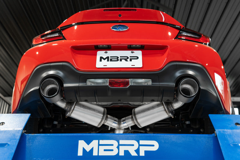 MBRP 13-16 Subaru BRZ 2.0L/ 2.4L 3in Dual Split Rear Cat Back w/CF Tips- T304 - Image 2