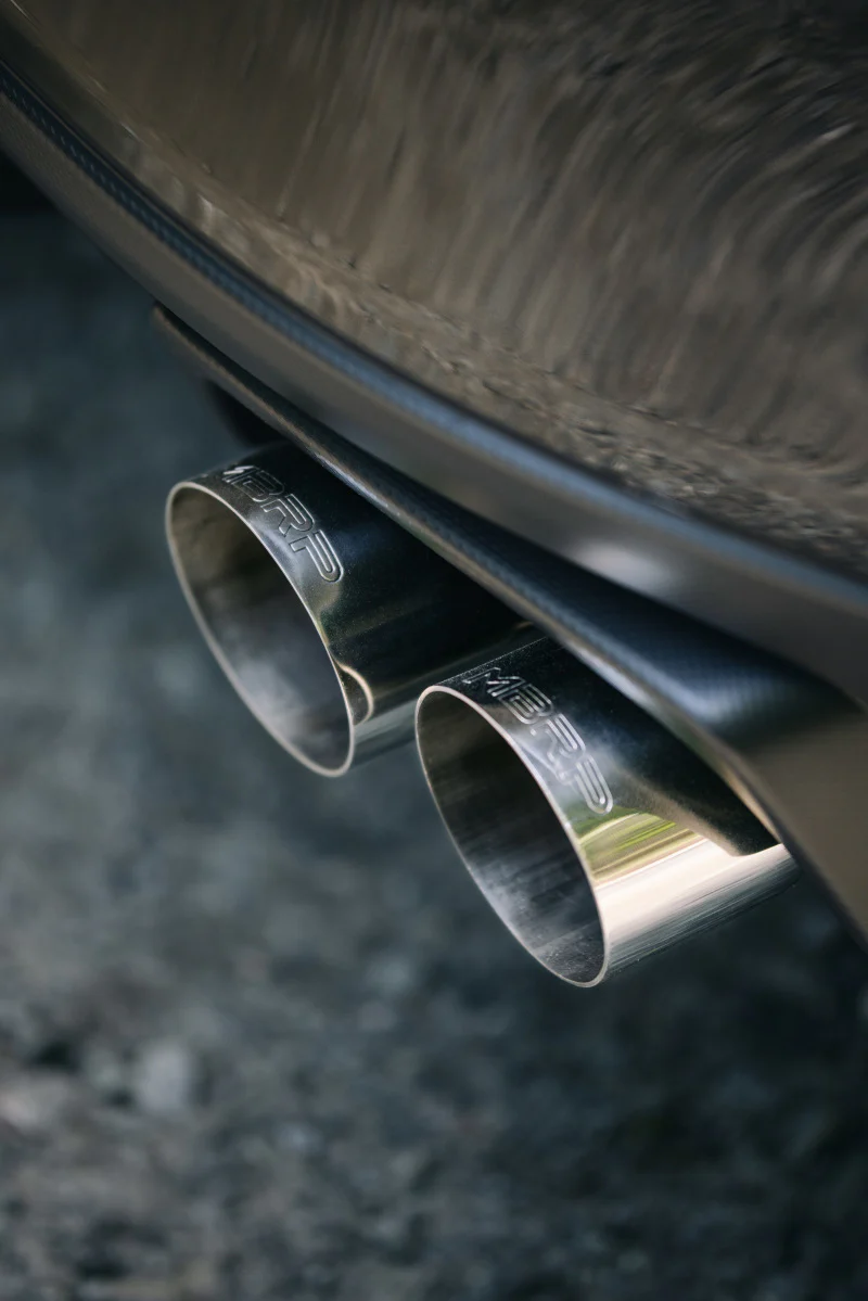 MBRP 15-19 Subaru WRX 2.0L/STI 2.5L 3in Dual Split Rear Exit w/ 3.5in CF Tips - T304 Street Version - Image 3