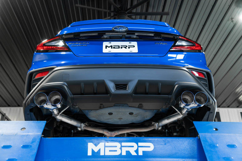 MBRP 2022 Subaru WRX 2.5in Dual Split Rear Exit w/ Quad CF Tips - T304 - Image 3