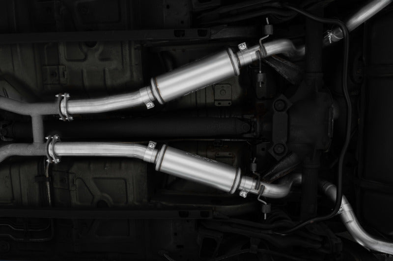 MBRP 99-04 Ford Mustang GT 4.6L 2.5in. Dual Split Rear AL Cat Back w/ 3.5in. Dual Wall Blk. Tips - Image 2