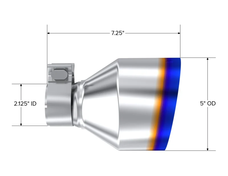 MBRP T304 SS Burnt End Tip 2.125inID, 5inOD Out, 7.25in Length, Pair 17-25 BRZ / GR86 - Image 2