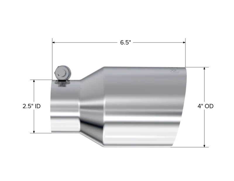 MBRP Universal T304 SS Tip 4in OD/2.5in Inlet/6.5in L - Image 3