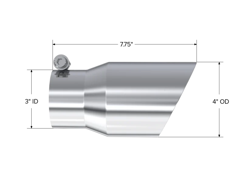 MBRP Universal Tip 4in O.D. Dual Wall Angled 3in inlet 8in length T304 - Image 3