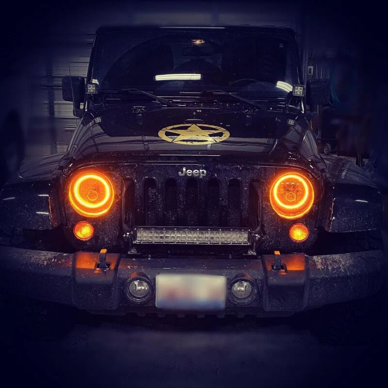 Oracle 07-18 Jeep Wrangler JK Switchback LED Halo Headlights - Amber/White - Switchback - Image 10