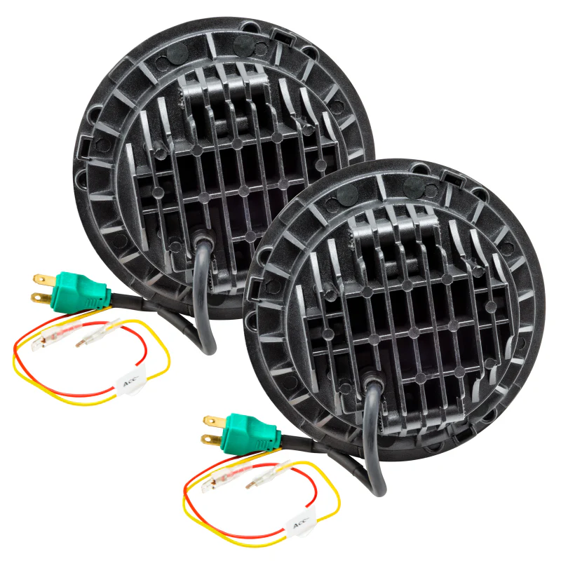 Oracle 7in High Powered LED Headlights - NO HALO - Black Bezel - Image 4