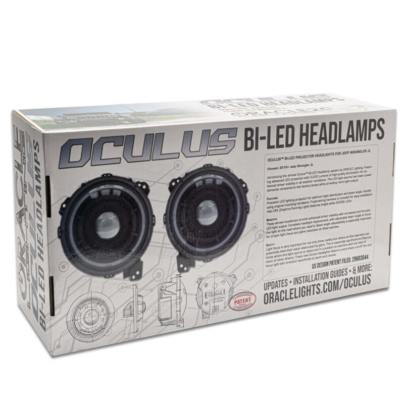 Oracle Jeep Wrangler JL Oculus Bi-LED Projector Headlights- Graphite Metallic - 5500K - Image 25